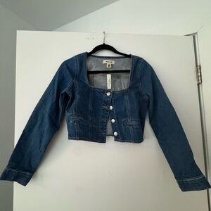 Madewell Denim Square-Neck Crop Top in Hallwood Wash